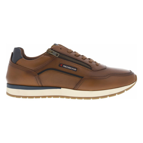 Sneakers en cuir marrons avec un zip sur le...