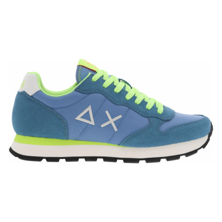 Baskets running bleues et jaunes fluorescentes...