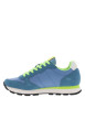 Thumbnail Baskets running bleues et jaunes fluorescentes à semelle plate blanche - Image 2