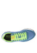 Thumbnail Baskets running bleues et jaunes fluorescentes à semelle plate blanche - Image 4