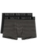 Thumbnail Lot de 2 boxers classiques en coton noirs à rayures avec le nom de la marque
