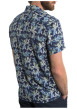 Thumbnail Chemise manches courtes marine avec des imprimés une coupe droite un col cubain - Image 4