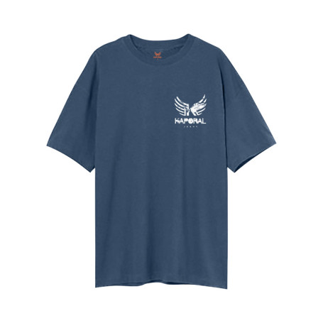 T-shirt en coton bleu uni avec le nom de la...