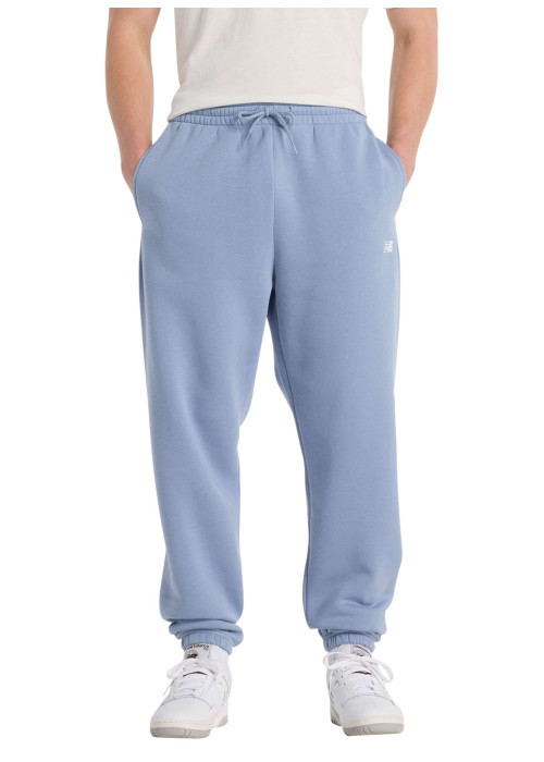 Pantalon Jogging bleu uni avec une coupe droite et une taille élastiquée