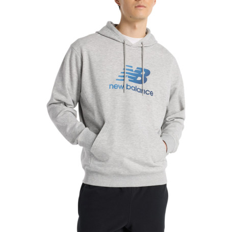Sweat gris avec un imprimé un col à capuche et...