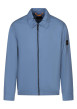 Thumbnail Blouson en coton bleu uni avec une coupe droite et un col à revers