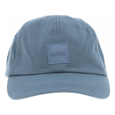 Casquette strapback en coton bleu unie avec le...