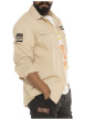 Thumbnail Chemise en coton beige avec un imprimé une coupe droite et un col à revers - Image 3