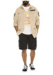 Thumbnail Chemise en coton beige avec un imprimé une coupe droite et un col à revers - Image 5