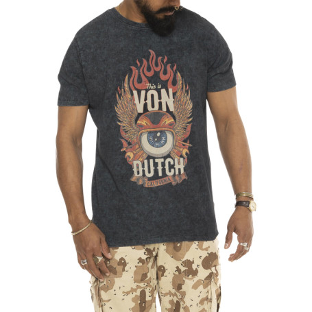 T-shirt en coton anthracite avec un imprimé une...