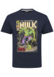 Thumbnail T-shirt en coton bleu marine à imprimé super-héros à l'avant et à col rond