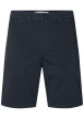 Thumbnail Short Chino en coton marine uni à coupe ajustée avec 4 poches