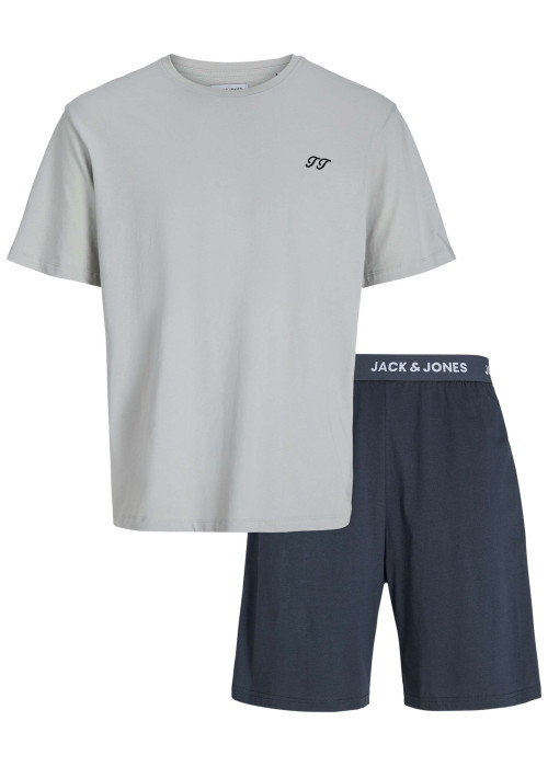 Pyjama court en coton multicolore uni à coupe droite avec des manches courtes