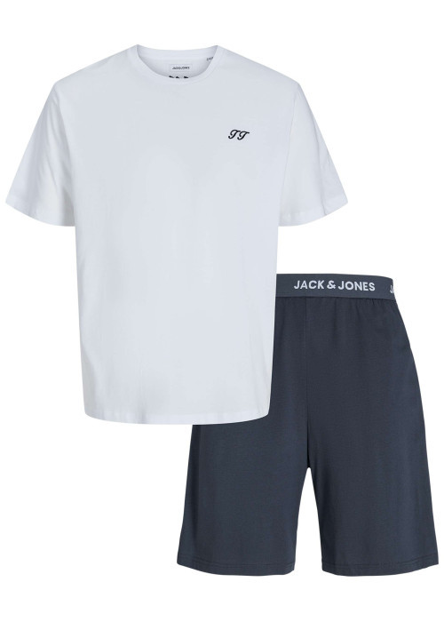 Pyjama court en coton multicolore uni avec une coupe droite et un col rond