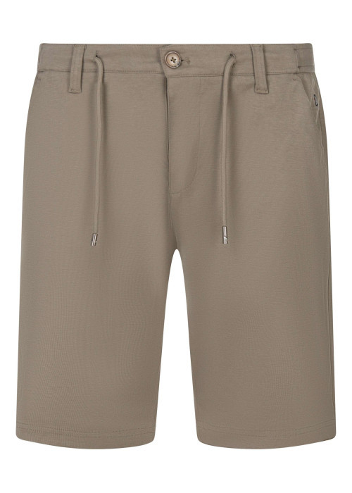 Short Jogging marron uni avec une coupe droite et des passants