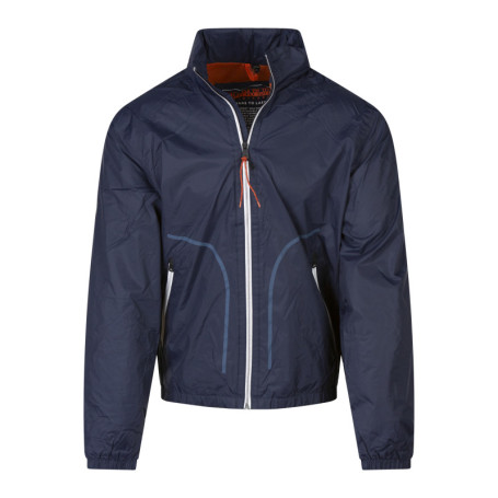 Veste marine unie avec une coupe droite un col...
