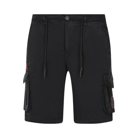 Short cargo en coton noir uni avec une coupe...