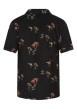 Thumbnail Chemise noire avec des imprimés une coupe droite et un col cubain - Image 2