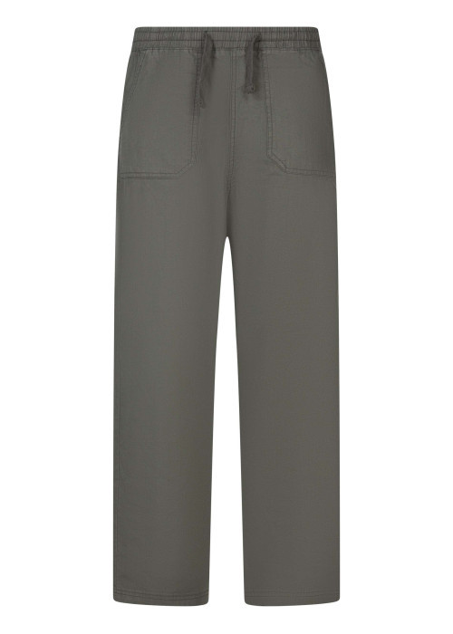 Pantalon jogging kaki uni avec une coupe droite et une taille élastiquée