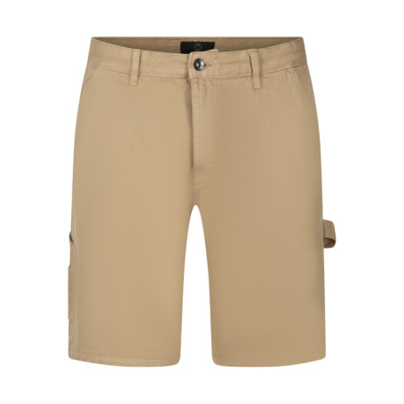 Short 5 poches en coton beige uni avec une...