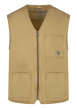 Thumbnail Blouson sans manches en coton beige uni avec une coupe droite et un col v
