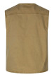 Thumbnail Blouson sans manches en coton beige uni avec une coupe droite et un col v - Image 2