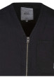 Thumbnail Blouson en coton de couleur noire unie avec une coupe droite et un col v - Image 3