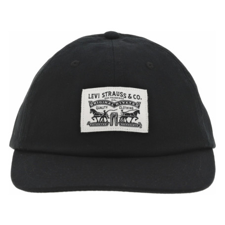 Casquette en coton noire unie avec une...