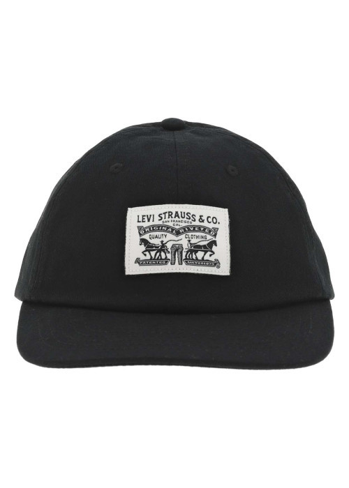 Casquette en coton noire unie avec une fermeture strapback à l'arrière
