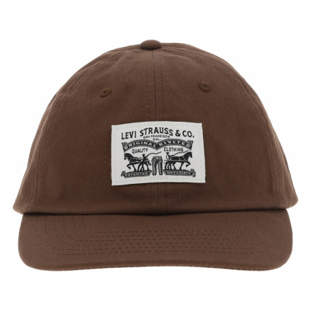 Casquette en coton marron unie avec un patch...