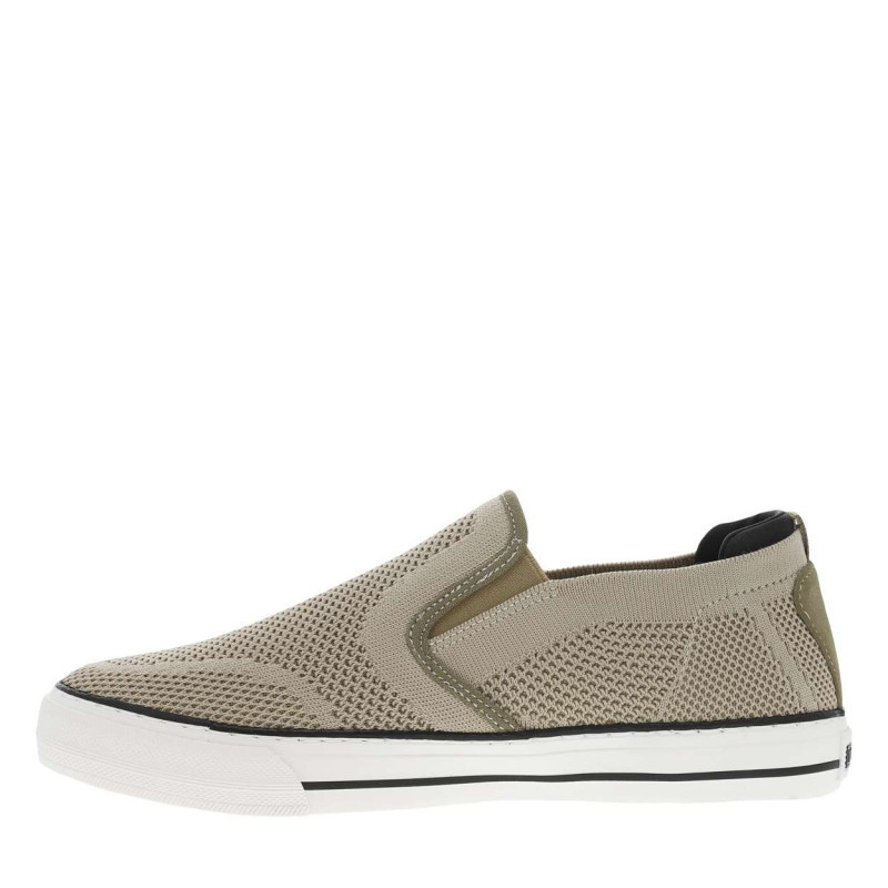 Mustang - Sneakers Kakis En Maille à Semelle Plate Blanche Et à Fermeture Slip-on - Kaki