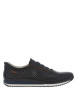 Thumbnail Sneakers en cuir marine à semelle crantée avec empeigne ajourée