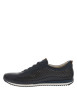 Thumbnail Sneakers en cuir marine à semelle crantée avec empeigne ajourée - Image 2