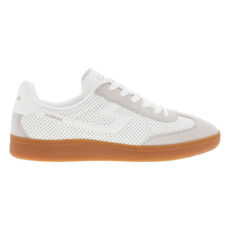 Tennis en cuir blanches et grises claires à...