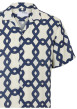 Thumbnail Chemise écrue et bleue à motif géométrique avec coupe regular et col cubain - Image 2