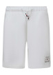 Thumbnail Short en coton mélangé blanc uni avec une coupe droite et une taille élastiquée