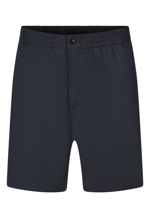 Short chino noir uni avec une coupe droite et une taille élastiquée