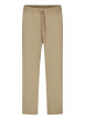 Thumbnail Chino en coton beige uni avec une coupe droite et un lien de serrage