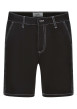 Thumbnail Short 5 poches en coton noir uni avec une coupe droite et des passants