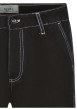 Thumbnail Short 5 poches en coton noir uni avec une coupe droite et des passants - Image 3