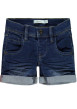 Thumbnail Bermuda indigo pour garçon effet délavé et froissé coupe slim