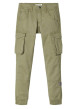 Thumbnail Pantalon cargo kaki avec une coupe droite et passants de ceinture