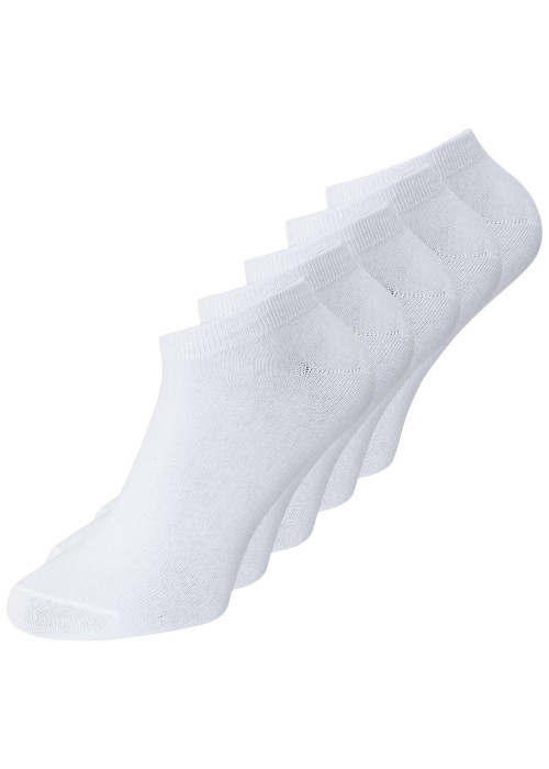 Lot de 5 paires de chaussettes basses en coton mélangé blanches unies avec une coupe courte