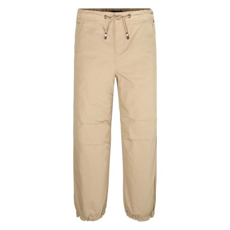 Pantalon en coton beige uni avec une coupe...
