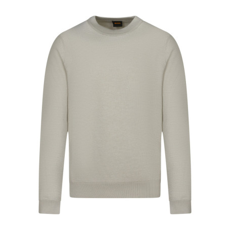 Pull en coton beige uni avec une coupe droite...