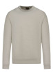 Thumbnail Pull en coton beige uni avec une coupe droite et un col rond