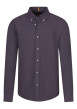 Thumbnail Chemise en coton bordeaux unie avec une coupe droite et un col français