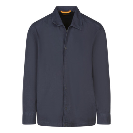 Surchemise en coton marine unie avec une coupe...