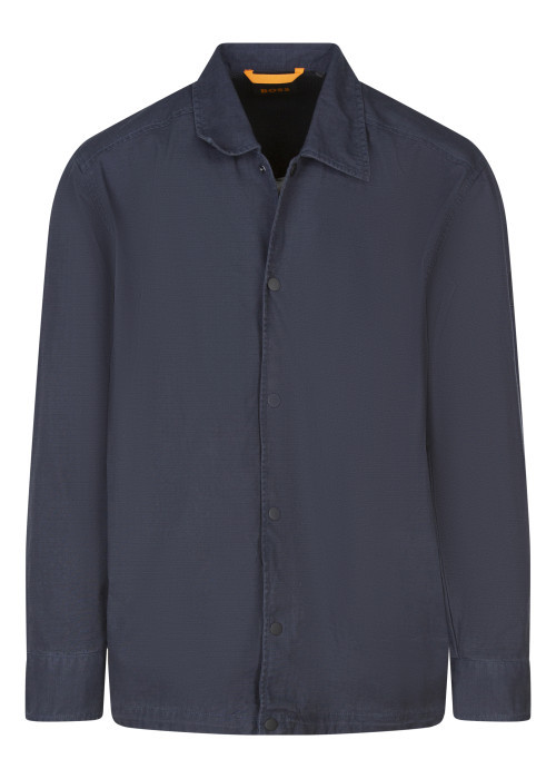 Surchemise en coton marine unie avec une coupe...