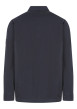 Thumbnail Surchemise en coton marine unie avec une coupe droite et un col à revers - Image 2